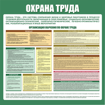 С06 Стенд организация обучения по охране труда (1000х1000 мм, пластик ПВХ 3мм, Прямая печать на пластик) - Стенды - Стенды по охране труда - Магазин охраны труда и техники безопасности stroiplakat.ru